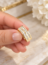 Load image into Gallery viewer, Round Cut Cvd Diamonds Ring Men's 14K Solid And Heavy Yellow Gold Diamond Band Channel Set Style Men's Wedding Ring Band For Him 2.00ctw