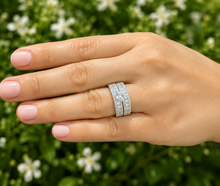 Load image into Gallery viewer, IGI Certified Round Cut Diamond Engagement Ring And Matching Band Bridal Set 14k Solid White Gold Women's Wedding Set For Her 3.00ctw F-VS2