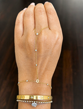 Load image into Gallery viewer, Finger Bracelet Star of David CVD Diamond Ring Bracelet 14k Yellow Gold Diamond Bracelet Chain Diamond Bracelet David Star 0.35ctw