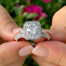 Load image into Gallery viewer, Round Cut IGI Certified Diamonds Halo Engagement Ring 14k Solid White Gold Wedding Ring Filigree Antique Style 1.75ctw