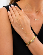 Load image into Gallery viewer, Finger Bracelet Star of David CVD Diamond Ring Bracelet 14k Yellow Gold Diamond Bracelet Chain Diamond Bracelet David Star 0.35ctw