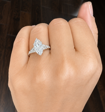 Load image into Gallery viewer, Marquise Cut Diamond Engagement Ring Set In IGI Certified 14k Solid White Gold Antique Filigree Style Wedding Bridal Ring 3.00ct