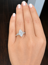 Load image into Gallery viewer, Marquise Cut Diamond Engagement Ring Set In IGI Certified 14k Solid White Gold Antique Filigree Style Wedding Bridal Ring 3.00ct