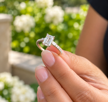 Load image into Gallery viewer, Emerald And Baguettes Cut Diamond Engagement Ring IGI Certified 14k Solid White or Yellow Gold Bridal Ring Wedding Ring 2.30ctw F-VS2