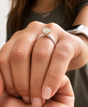 Load image into Gallery viewer, Solitaire Round Cut Moissanite Engagement Ring And Matching Band Set Wedding Set Six Prong Setting 7.50mm 14K Solid White Gold 1.50ct