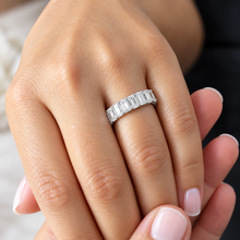 Load image into Gallery viewer, Emerald Cut Cvd Diamonds Eternity Band 5.0x3.0mm each Set In 14K Solid White Gold Engagement Band Prong Set Wedding Anniversary Band 5.00ctw