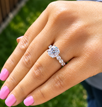 Load image into Gallery viewer, IGI Certified Round Cut Diamond Engagement Ring Eternity Style Bridal Wedding Ring 14k Solid White Gold 4.00ctw F-VS2