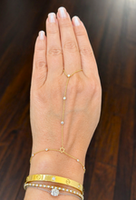 Load image into Gallery viewer, Finger Bracelet Star of David CVD Diamond Ring Bracelet 14k Yellow Gold Diamond Bracelet Chain Diamond Bracelet David Star 0.35ctw