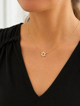 Load image into Gallery viewer, Star Of David Style CVD Diamond Pendent And Chain in 14K Solid Yellow Gold Necklace Minimalist Style Wedding Bridal Gift For Her