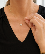 Load image into Gallery viewer, Star Of David Style CVD Diamond Pendent And Chain in 14K Solid Yellow Gold Necklace Minimalist Style Wedding Bridal Gift For Her