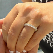 Load image into Gallery viewer, Round Cut Cvd Diamond Eternity Band Anniversary Band Eternity Wedding Band Filigree Antique Style Bridal Band 14k Solid Yellow Gold 2.00ctw