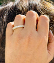 Load image into Gallery viewer, Round Cut Cvd Diamond Eternity Band Anniversary Band Eternity Wedding Band Filigree Antique Style Bridal Band 14k Solid Yellow Gold 2.00ctw