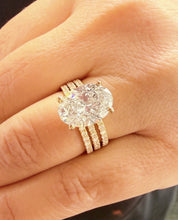 Load image into Gallery viewer, Oval Shape Diamond Engagement Ring And Two Matching Bands IGI Certified 14k Solid Yellow Gold Bridal Ring Wedding Ring 5.50ctw G-VS2