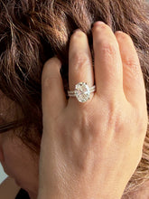 Load image into Gallery viewer, Oval Shape Moissanite And Round Cut Sides Engagement Ring And Matching Band 14k Yellow Gold Bridal Ring Solitaire Wedding Ring 5.30ctw