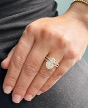 Load image into Gallery viewer, Oval Shape Moissanite And Round Cut Sides Engagement Ring And Matching Band 14k Yellow Gold Bridal Ring Solitaire Wedding Ring 5.30ctw
