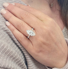 Load image into Gallery viewer, Marquise Cut Moissanite Center and Round Cut Sides Engagement Ring 14k Solid White Gold Wedding Bridal Ring Half Eternity Style 5.20ctw