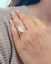 Load image into Gallery viewer, Marquise Cut Moissanite Center and Round Cut Sides Engagement Ring 14k Solid White Gold Wedding Bridal Ring Half Eternity Style 5.20ctw