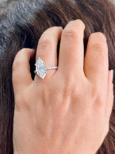 Load image into Gallery viewer, Marquise Cut Moissanite Center and Round Cut Sides Engagement Ring 14k Solid White Gold Wedding Bridal Ring Half Eternity Style 5.20ctw