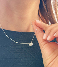 Load image into Gallery viewer, Oval Cut IGI Certified And Round Cut Sides Diamond By The Yard Style Prong And Bezel Set Necklace Pendant 14k White Gold Gift 2.30ctw