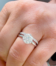 Load image into Gallery viewer, Round Cut IGI Certified Diamond Engagement Ring Solitaire And Matching Band Wedding Set Women's Bridal Set 14k Solid White Gold 1.70ctw