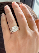 Load image into Gallery viewer, Cushion And Round Cut Moissanite Engagement Ring Set In 14k Yellow Gold Bridal Ring Hidden Halo Style Wedding Ring Right Hand Ring 6.50ctw
