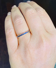Load image into Gallery viewer, Round Cut Natural Sapphire Half Eternity Band Set In 14K Yellow Gold Wedding Band Anniversary Band Women's Bridal Sapphire Band Gift 0.25ctw