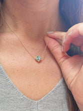 Load image into Gallery viewer, Natural Square Aquamarine Bezel Set Solitaire Necklace Minimalist Dainty 14k Solid Yellow Gold Chain Pendant Bridal Anniversary Gift 2.00ct