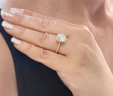 Load image into Gallery viewer, Round Cut Moissanite Engagement Ring Set In 14k Solid Yellow Gold Bridal Ring Halo Style Bridal Wedding Ring 2.50ctw
