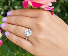 Load image into Gallery viewer, Round Cut Diamond Engagement Ring Crown Prong Style Solitaire IGI Certified Split Shank 14k Solid White Gold Wedding Bridal Ring 5.00ct