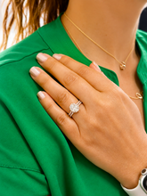 Load image into Gallery viewer, Oval Shape And Round Cut Sides Diamonds Engagement Ring And Matching Band Set Halo Style Bridal Set IGI Certified 14k Solid Rose Gold 2.00