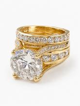 Load image into Gallery viewer, IGI Certified Round Cut Center Diamond Engagement Ring And Matching Band Inner Halo 14k Solid And Heavy White Gold Wedding Ring 7.50ctw