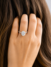 Load image into Gallery viewer, IGI Certified Oval Shape And Round Cut Diamond Engagement Ring Halo Style Wedding Ring Women's Bridal Ring 14K Solid White Gold 2.50ct F-VS2