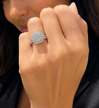 Load image into Gallery viewer, Round Cut Diamond Engagement Ring IGI Certified 14k Solid White Gold Halo Wedding ring Split shank Bridal Ring 5.70ct G-VS2
