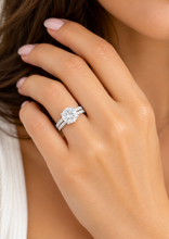 Load image into Gallery viewer, GIA Certified Natural Round Cut Diamond Engagement Ring And Matching Band Wedding Set 14k Solid White Gold Inner Halo Bridal Set 1.70ctw