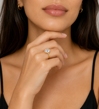 Load image into Gallery viewer, IGI Certified Oval Shape And Round Cut Diamond Engagement Ring Inner Halo Style Wedding Ring Women's Bridal Ring 14K Yellow Gold 4.15ctw
