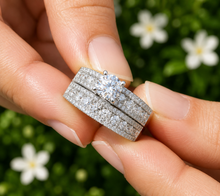 Load image into Gallery viewer, IGI Certified Round Cut Diamond Engagement Ring And Matching Band Bridal Set 14k Solid White Gold Women's Wedding Set For Her 3.00ctw F-VS2