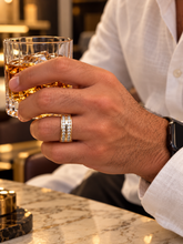Load image into Gallery viewer, Round Cut Cvd Diamonds Ring Men's 14K Solid And Heavy Yellow Gold Diamond Band Channel Set Style Men's Wedding Ring Band For Him 2.00ctw