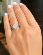 Load image into Gallery viewer, Round Cut Diamond Engagement Ring Crown Prong Style Solitaire IGI Certified Split Shank 14k Solid White Gold Wedding Bridal Ring 3.00ct
