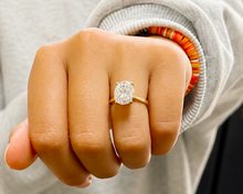 Load image into Gallery viewer, Oval Shape Moissanite Engagement Ring Solitaire Four Prong Set Bridal Wedding Ring For Her Minimalist Design 14k Solid Yellow Gold 5.00ct