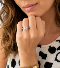 Load image into Gallery viewer, Round Cut Moissanite Engagement Ring Solitaire Bridal Ring Crown Prongs Filigree Style Shank Wedding ring Solitaire 14k White Gold 3.00ct