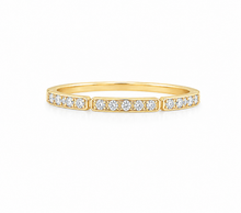 Load image into Gallery viewer, Round Cut Moissanites Band Half Eternity Anniversary Band Prong Set Engagement Ring Band 14k Solid Yellow Gold Ring Wedding Band 0.15ctw