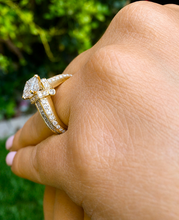 Load image into Gallery viewer, Princess Cut Center And Round Cut Sides Natural Diamond Engagement Ring Prong Set Wedding Bridal Propose Ring 14k Solid Yellow Gold 2.00ctw