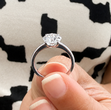 Load image into Gallery viewer, GIA Certified Natural Round Cut Diamond Engagement Ring Four prong set Solitaire Minimalist 14k Solid White Gold Wedding Bridal Ring 1.50ct
