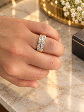 Load image into Gallery viewer, Round Cut Cvd Diamonds Ring Men's 14K Solid And Heavy Yellow Gold Diamond Band Channel Set Style Men's Wedding Ring Band For Him 2.00ctw