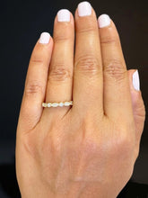 Load image into Gallery viewer, Round Cut Moissanites Band Half Eternity Anniversary Band Antique Filigree Style Engagement Band 14k Yellow Gold Ring Wedding Band 0.35ctw