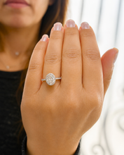 Load image into Gallery viewer, IGI Certified Oval Shape And Round Cut Diamond Engagement Ring Halo Style Wedding Ring Women's Bridal Ring 14K Solid White Gold 2.50ct F-VS2