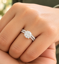 Load image into Gallery viewer, GIA Certified Natural Round Cut Diamond Engagement Ring And Matching Band Wedding Set 14k Solid White Gold Inner Halo Bridal Set 1.70ctw