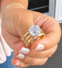 Load image into Gallery viewer, Round Diamond Engagement Ring Solitaire Six Prong Set Wedding Bridal Ring IGI Certified 14k Solid And Heavy Yellow Gold Triple Shank 4.00ct