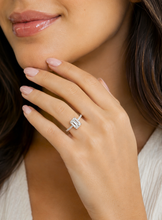 Load image into Gallery viewer, Emerald Cut Moissanite And Round Cut Sides Engagement Ring Set In 14k Yellow Gold Wedding Ring Bridal propose Ring 4.25ctw