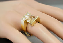 Load image into Gallery viewer, Oval Morganite Ring And Round Cut Natural Diamond Ring Semi Tension 14k Solid And Heavy Yellow Gold Wedding Ring Bridal Anniversary 2.30ctw